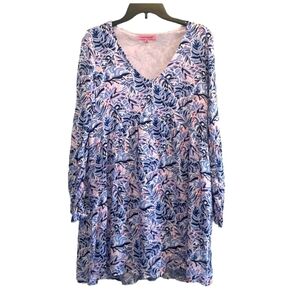 NWT Simply Southern size S baby doll dress Leaf S V neck